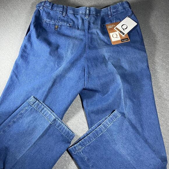 Haggar Work-to-Weekend Khaki Men's 42 x 30 Casual Pants Blue Cotton Denim Jeans - Picture 8 of 8